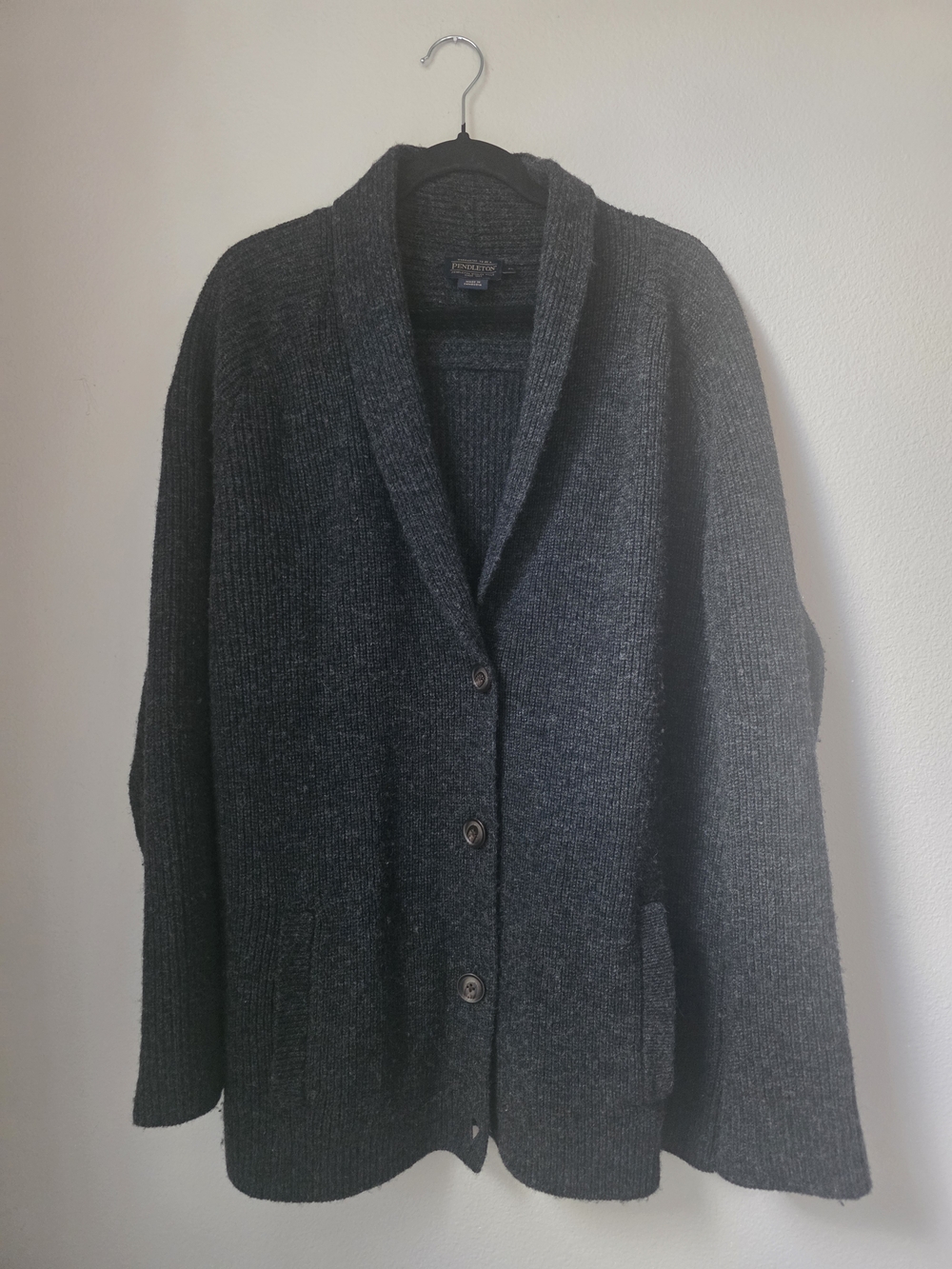 Pendleton Dark Charcoal Knit Wool Sweater